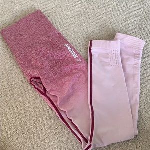 Gymshark ombré seemless leggings XS pink (like new